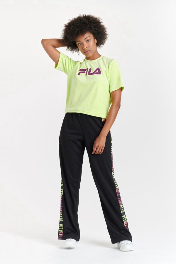 Fila Florita Velour Women's Tee - Green/Purple,NZ 39-80539